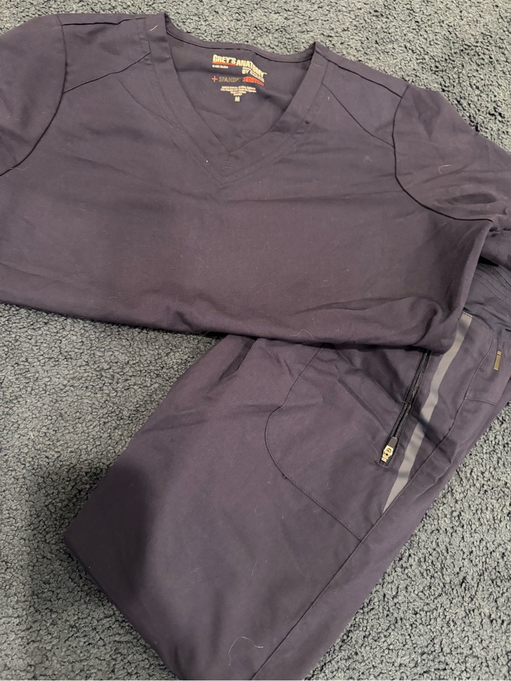 Grey's Anatomy Womens Scrub Top and Straight Pants — Navy